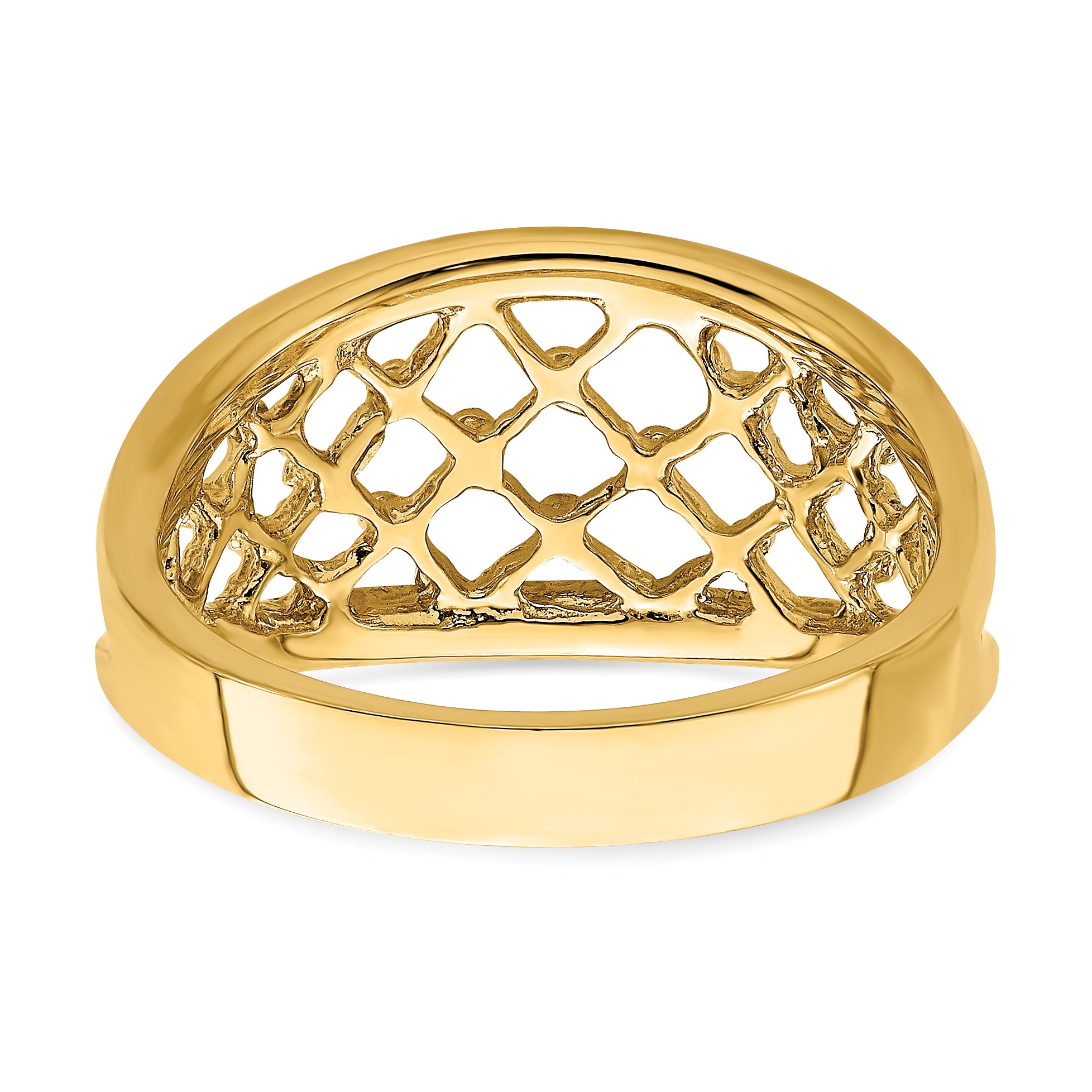 14K Mesh Ring Tapered Band Ring