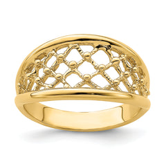 14K Mesh Ring Tapered Band Ring