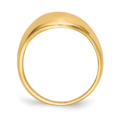 14K 10mm Domed-top Tapered Cigar Band Ring