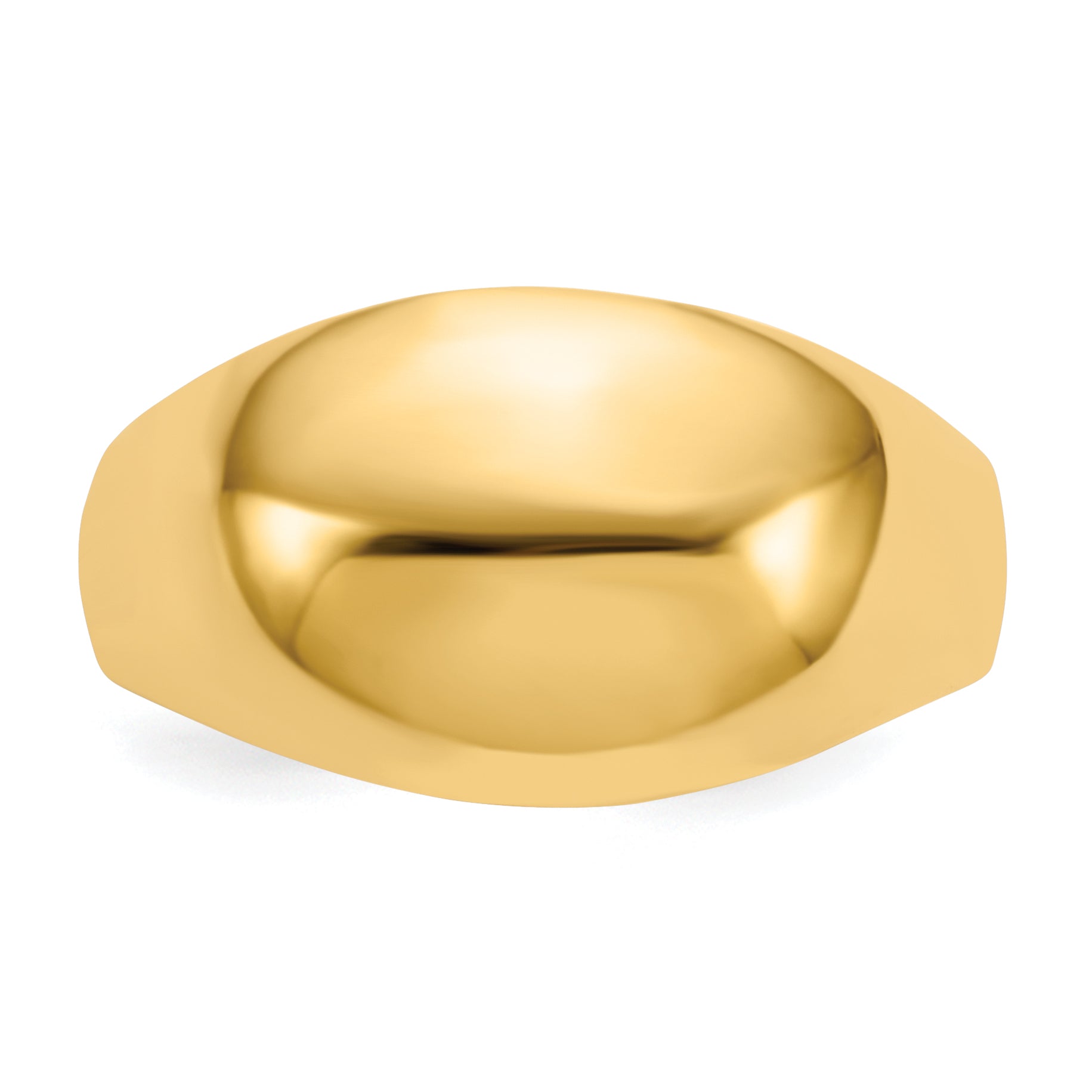 14K 10mm Domed-top Tapered Cigar Band Ring