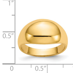 14K 10mm Domed-top Tapered Cigar Band Ring