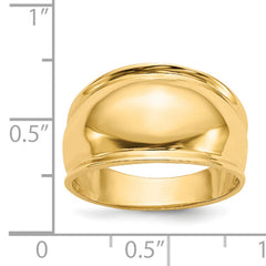 14K Ridge-edged Dome Ring