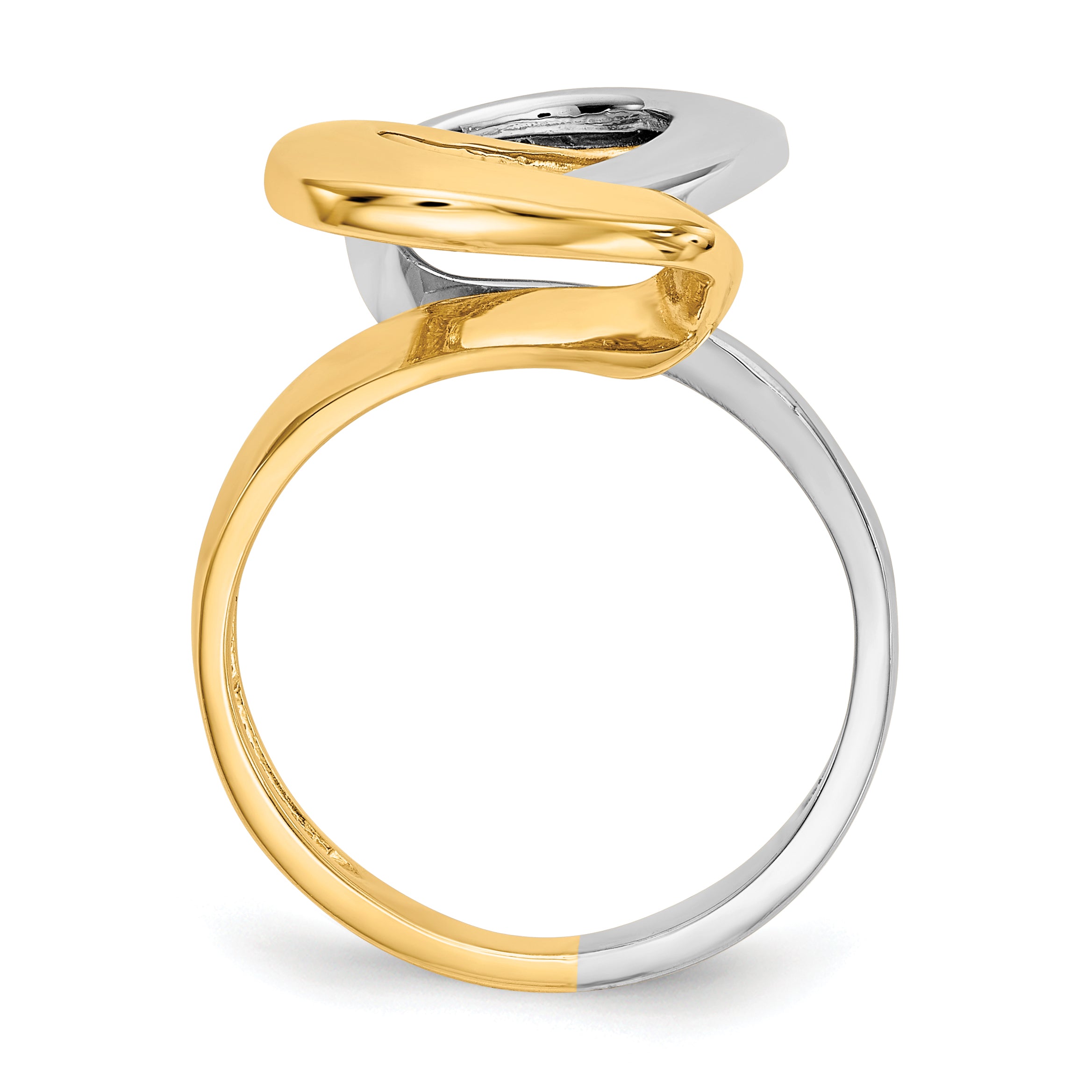 14K Two-tone Fashion Swirl O Ring