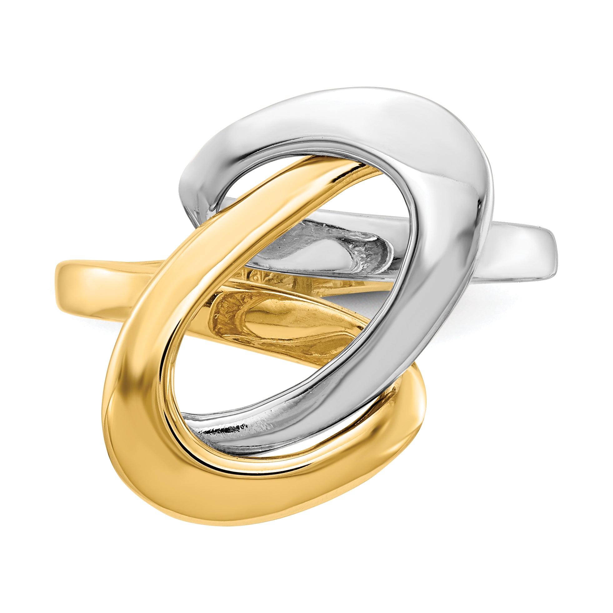 14K Two-tone Fashion Swirl O Ring