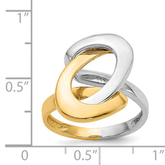 14K Two-tone Fashion Swirl O Ring