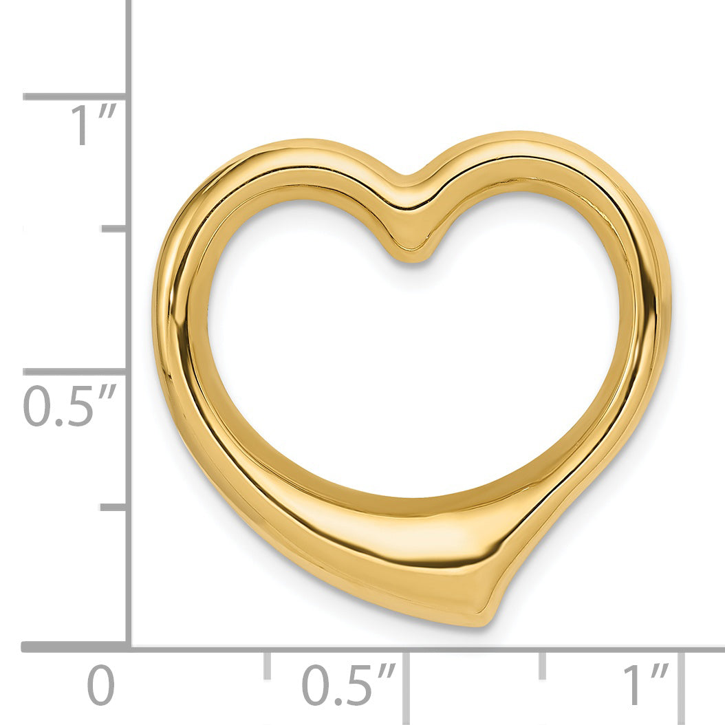 14K Polished Heart Chain Slide