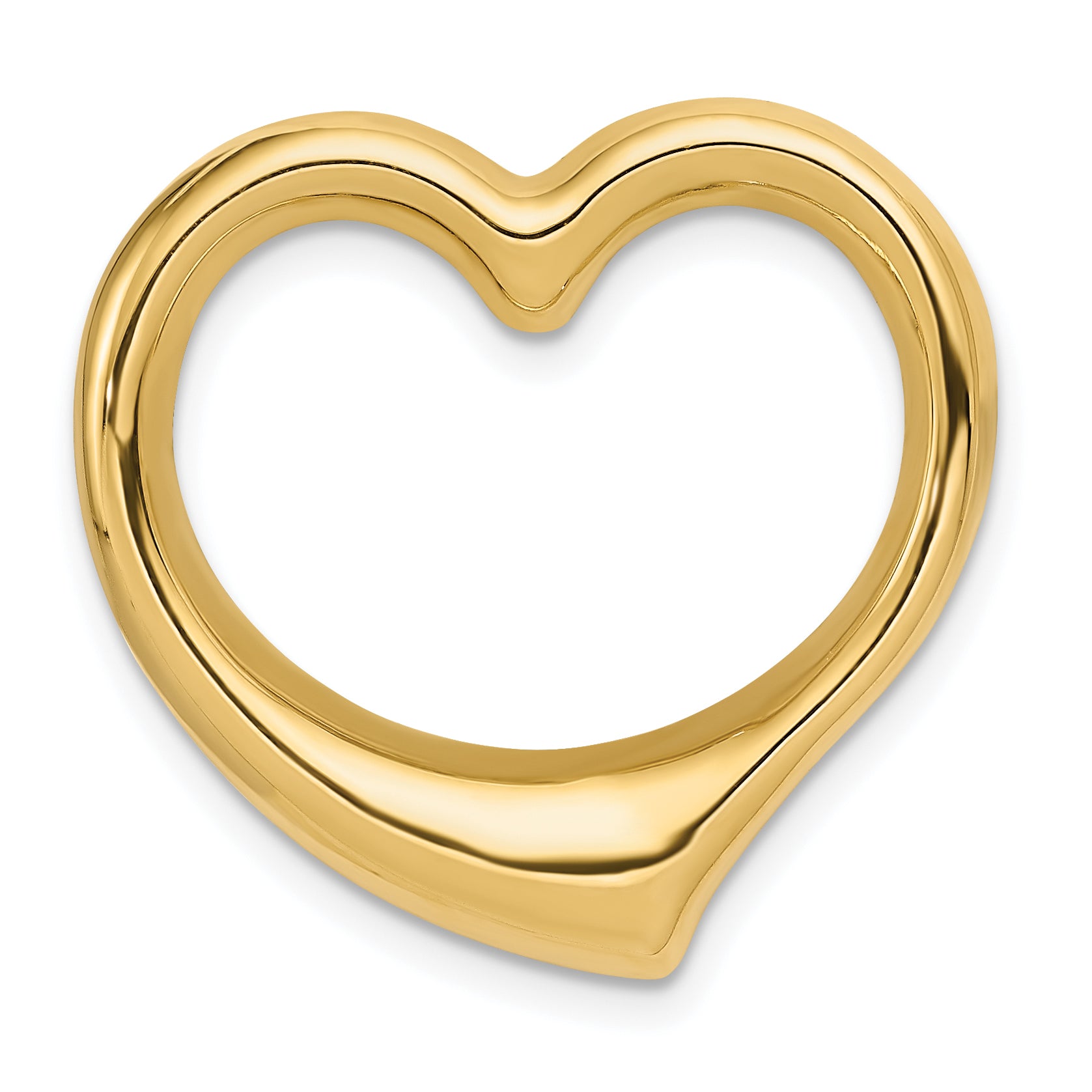 14K Polished Heart Chain Slide