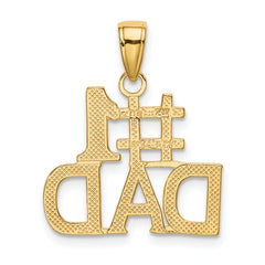 14K Gold #1 DAD Charm with Solid Cast Design for Men