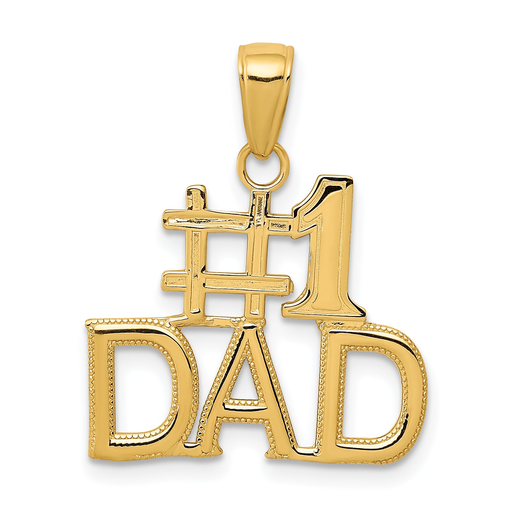 14k #1 DAD Charm