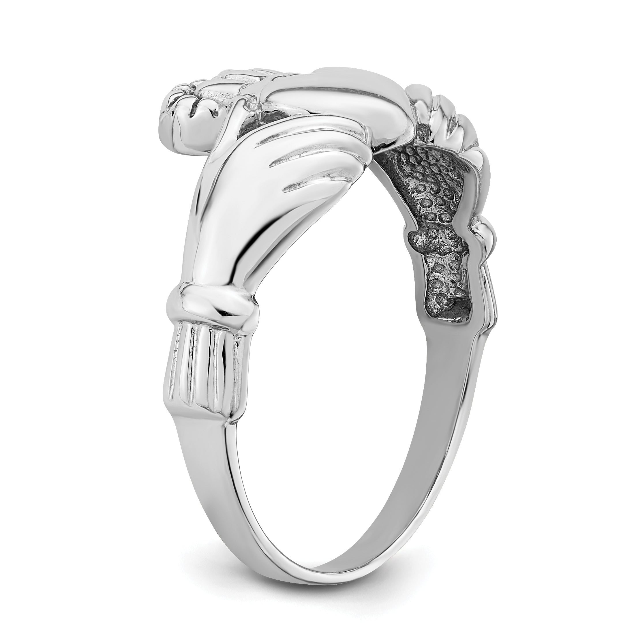 14k White Gold Men's Claddagh Ring