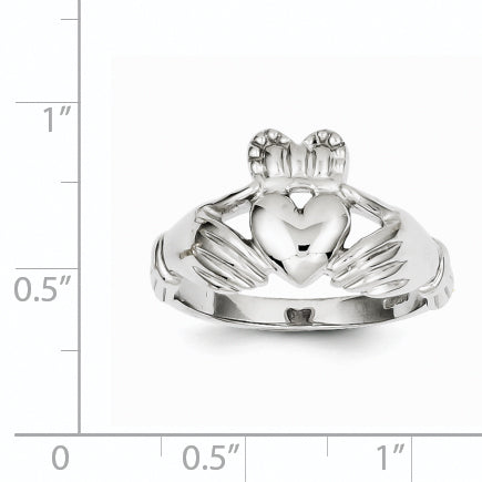 14k White Gold Men's Claddagh Ring