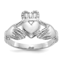 14k White Gold Men's Claddagh Ring