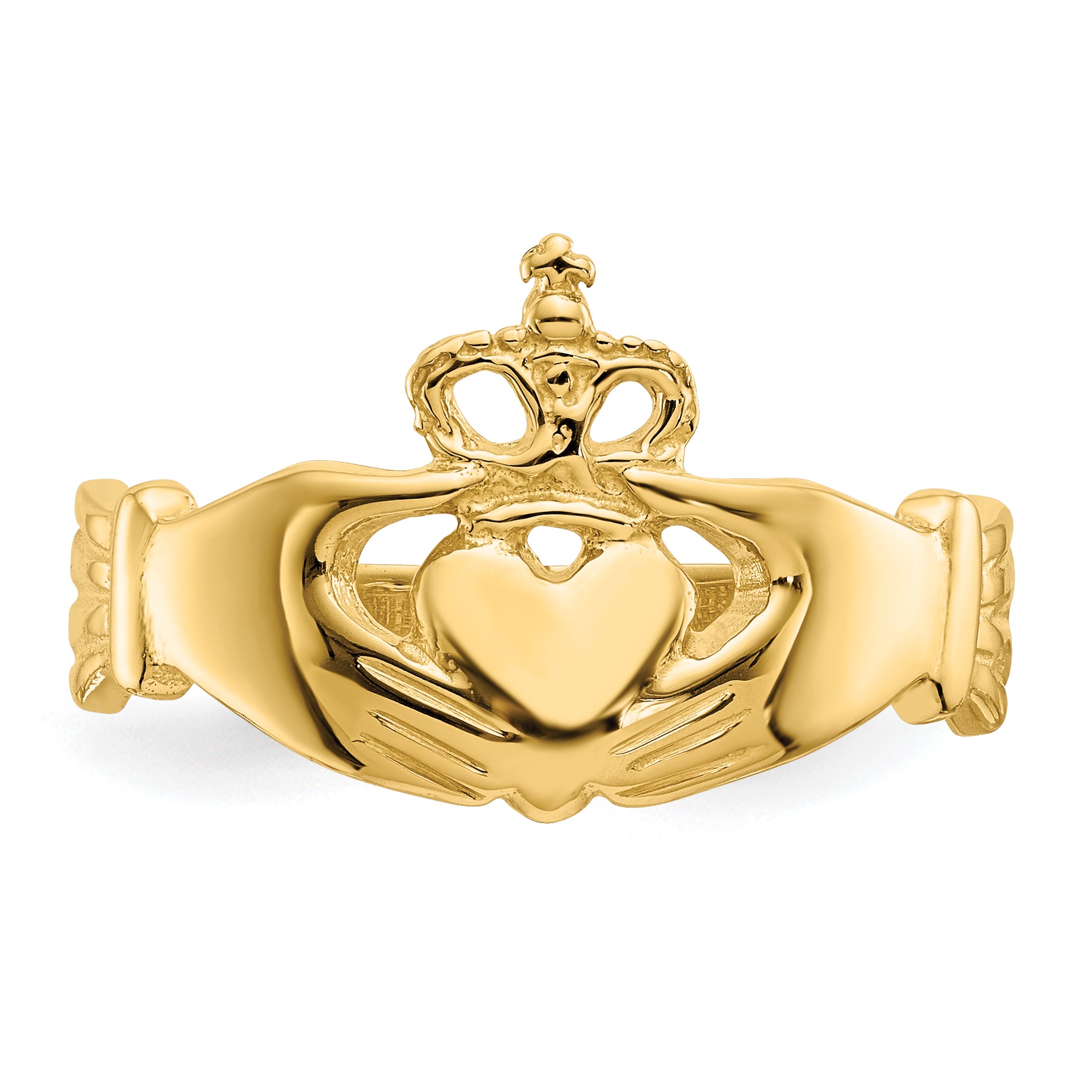 14k Polished Claddagh Ring