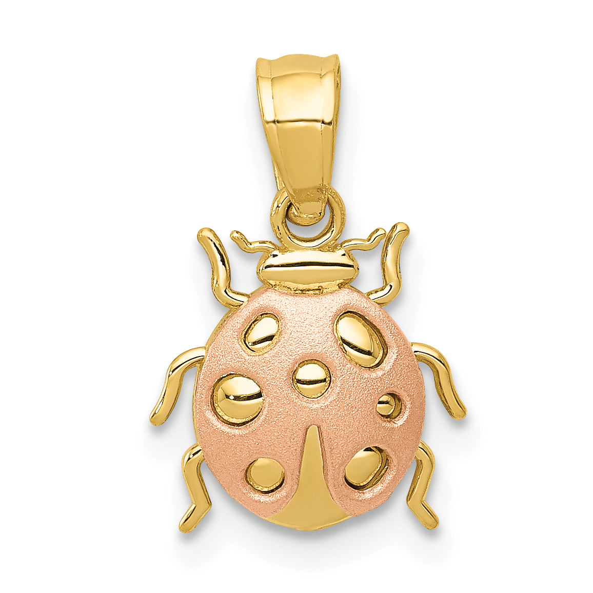 14k Two Tone Ladybug Pendant