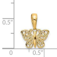 14k Polished Filigree Butterfly Charm