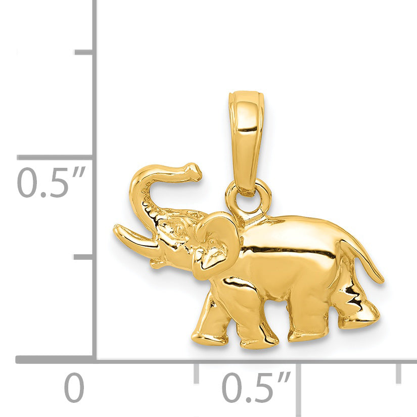 14k Polished Elephant Charm