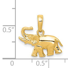 14k Polished Elephant Charm