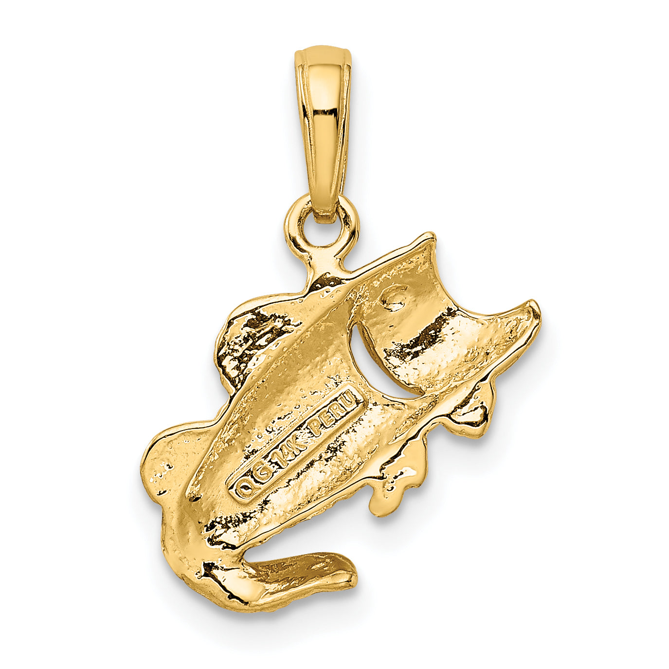 **14K Gold Small Fish Charm for Men  Solid Casted Design, Elegant Yellow Finish**