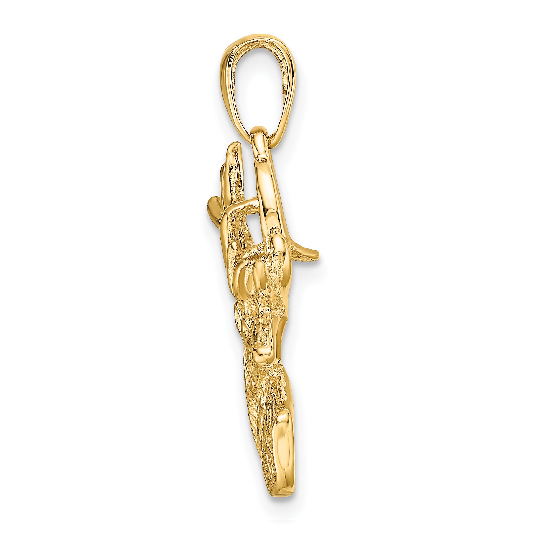 14k Polished Deer Head Charm