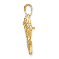 14k Polished Deer Head Charm