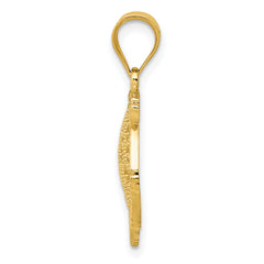 14K Gold Filigree Fish Pendant with Elegant Casted Design