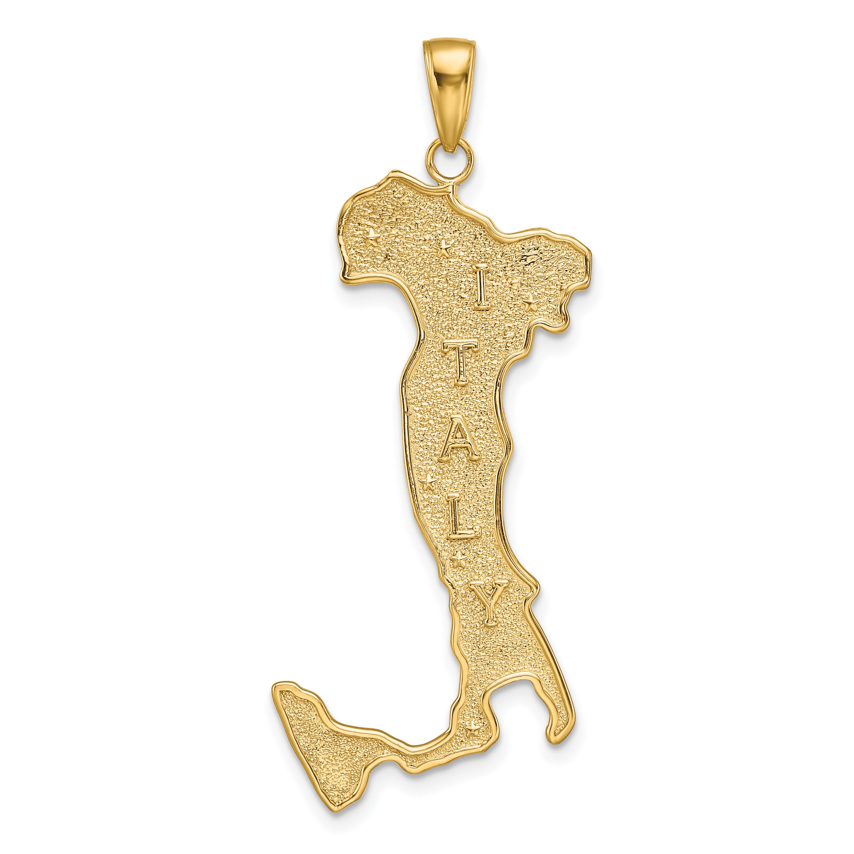 14K Large Map with ITALY Pendant