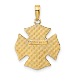 14k Fire Department FD Badge Pendant