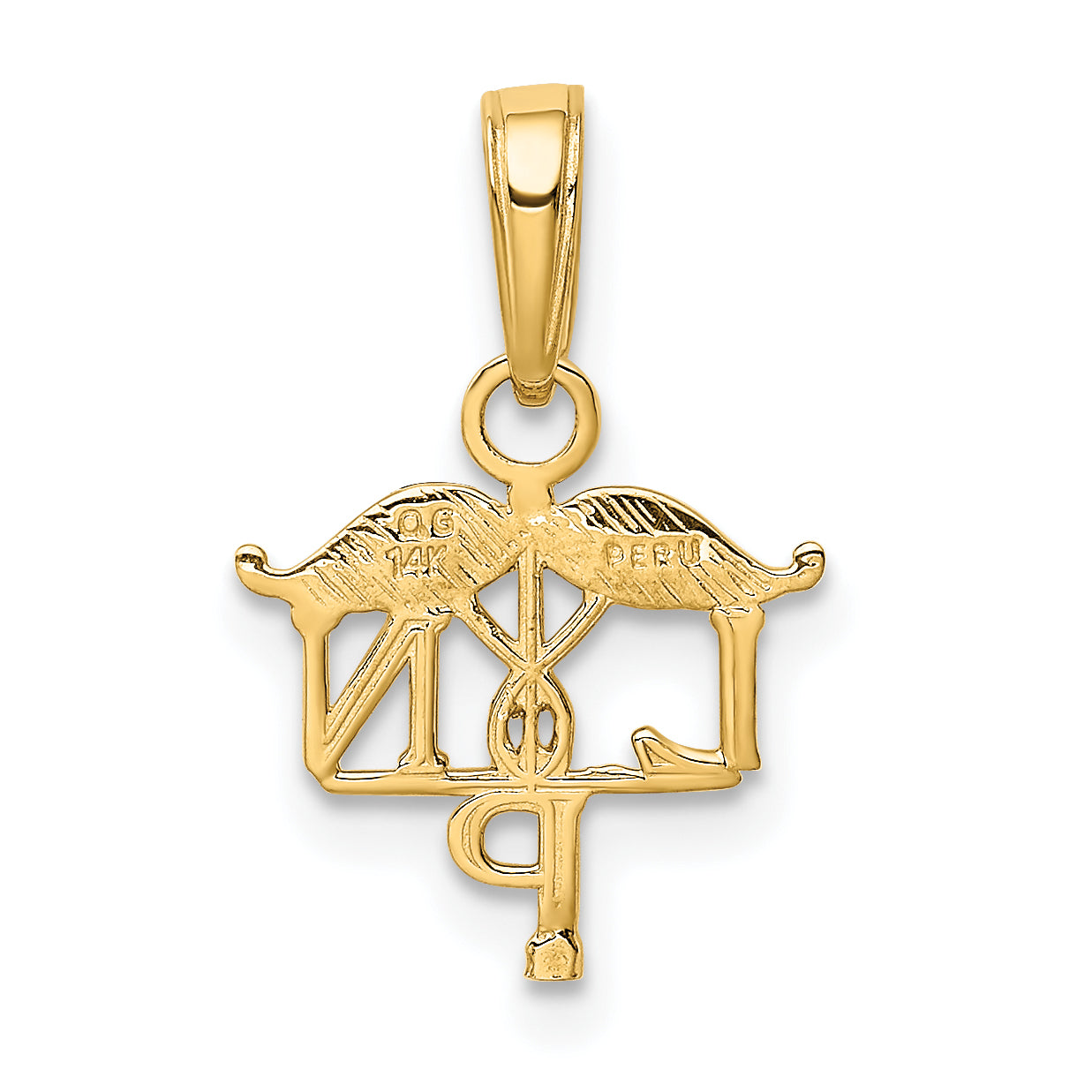 14K Gold LPN Symbol Pendant with Polished Finish Elegance