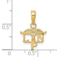 14K Gold LPN Symbol Pendant with Polished Finish Elegance