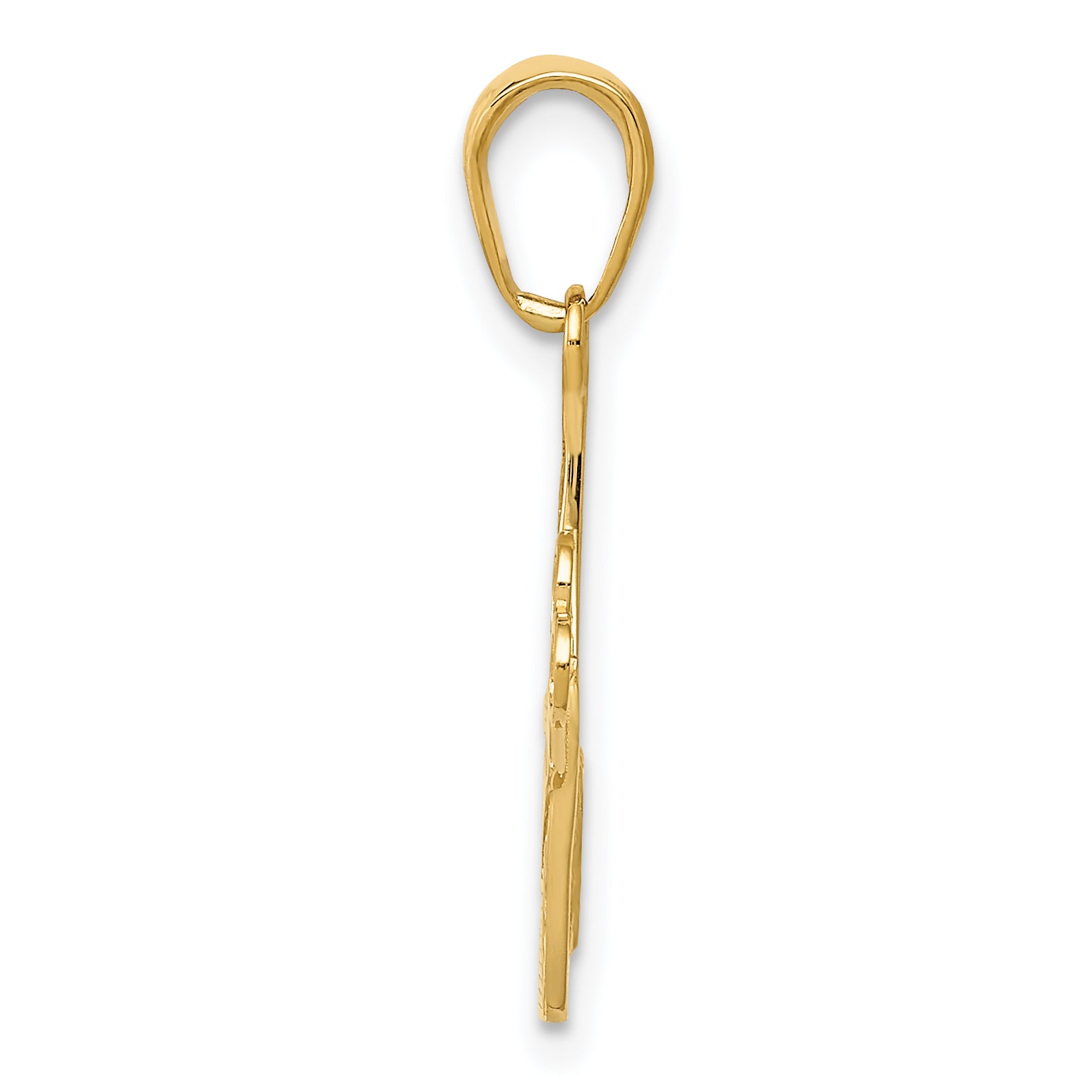 14K Gold Comb and Scissors Charm with Polished Finish Solid