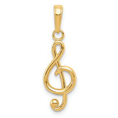 14k Polished Open-Backed Treble Clef Pendant