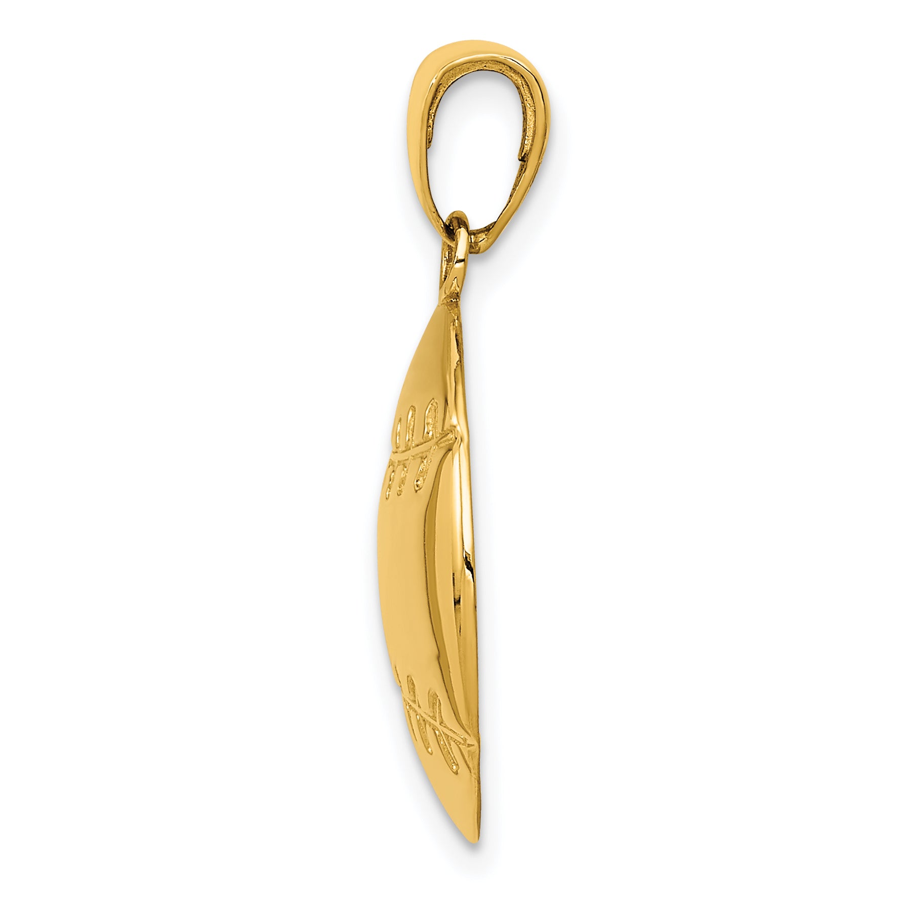 14K Gold Polished Baseball Charm  Solid Casted, Textured Design