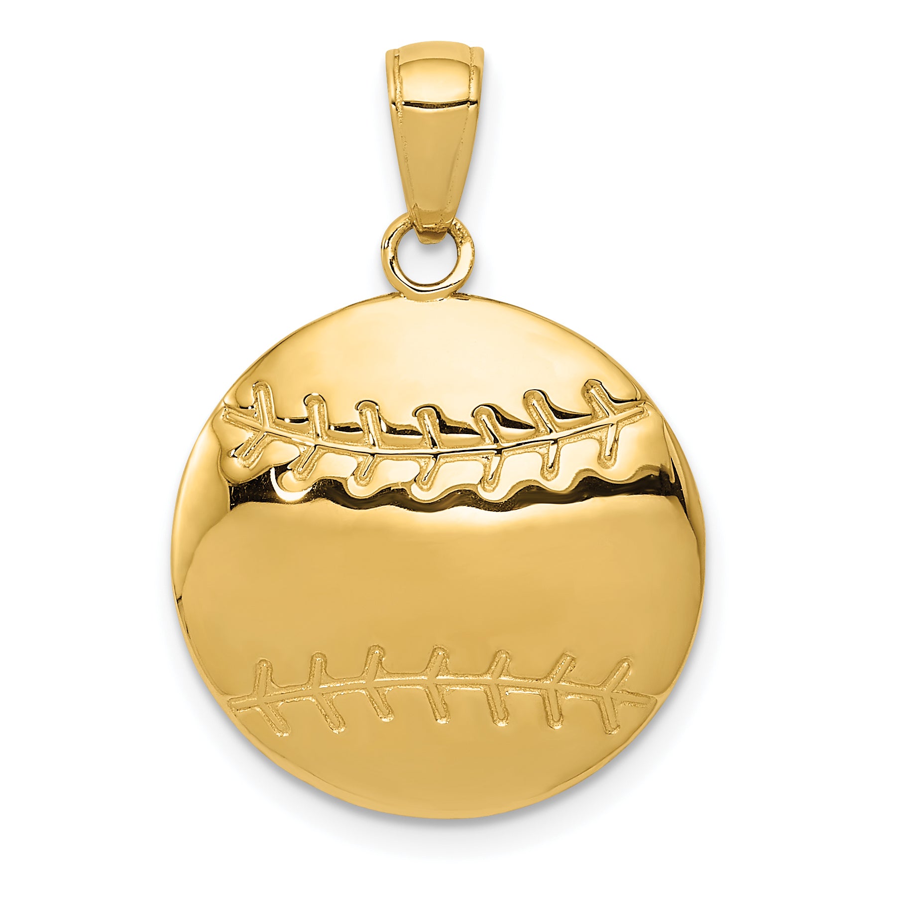 14k Polished Baseball Charm