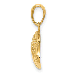 **14K Gold Football Charm for Men – Polished & Textured Sports-Inspired Pendant**