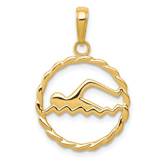 14k Swimming Charm