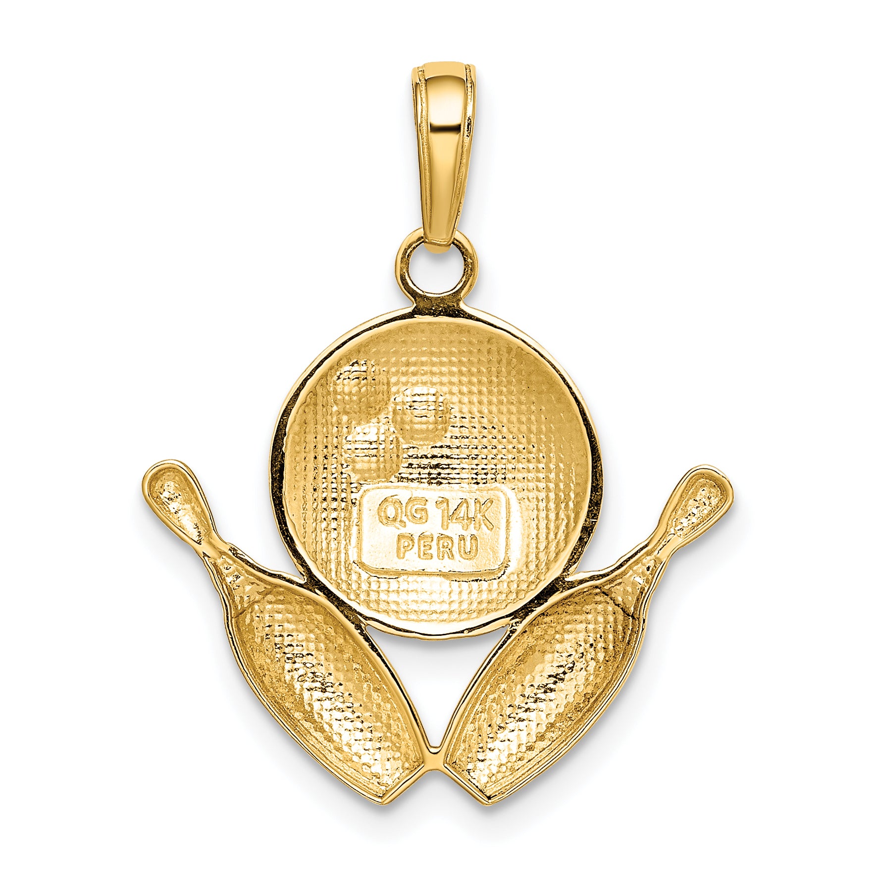 14k Diamond-Cut Bowling Theme Charm