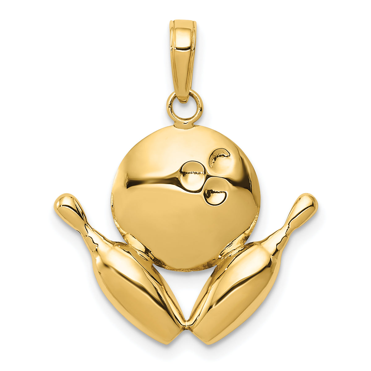 14k Diamond-Cut Bowling Theme Charm