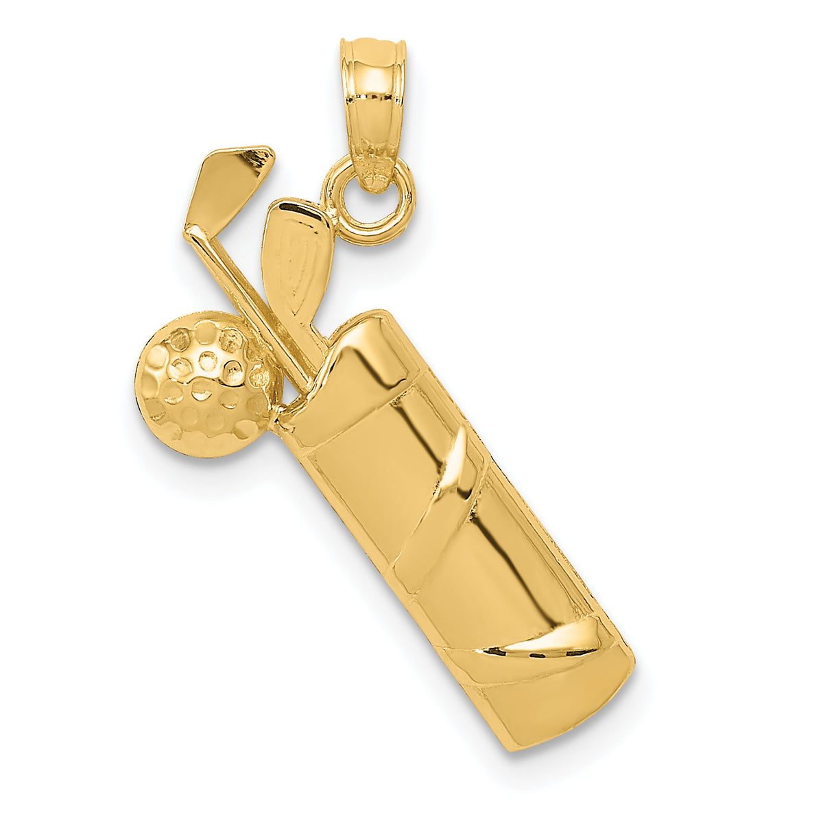 14k Polished Golf Bag Charm