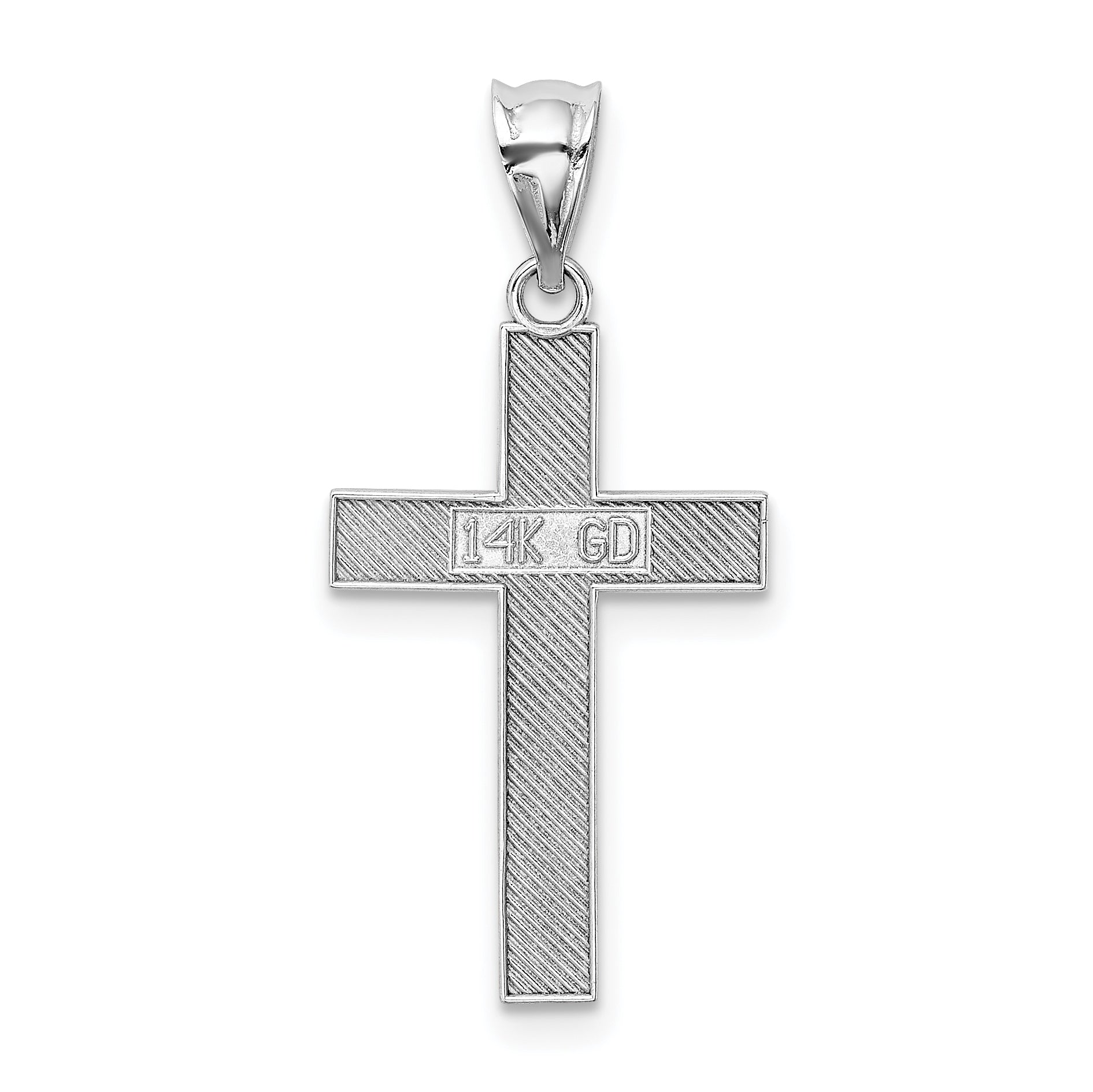 14K White Gold Cross Pendant