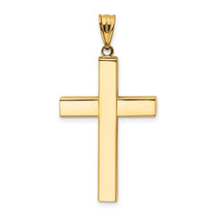 14K Gold Hollow Cross Pendant with Polished Finish  Elegant and Timeless Design by Sophia Jewelers