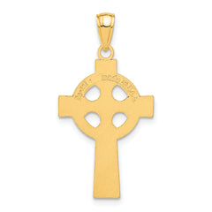 14K Gold Celtic Cross Pendant with Polished Finish  Elegant and Solid Design