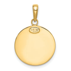 14K Gold Saint Christopher Medal Pendant with Polished Finish