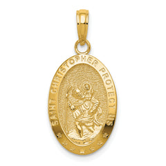 14k Saint Christopher Medal Pendant