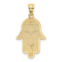 14K Gold Hamsa with Star of David Charm Solid, Casted, Elegant Design