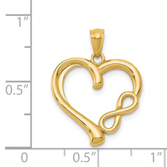 14K Polished Infinity Symbol Heart Pendant