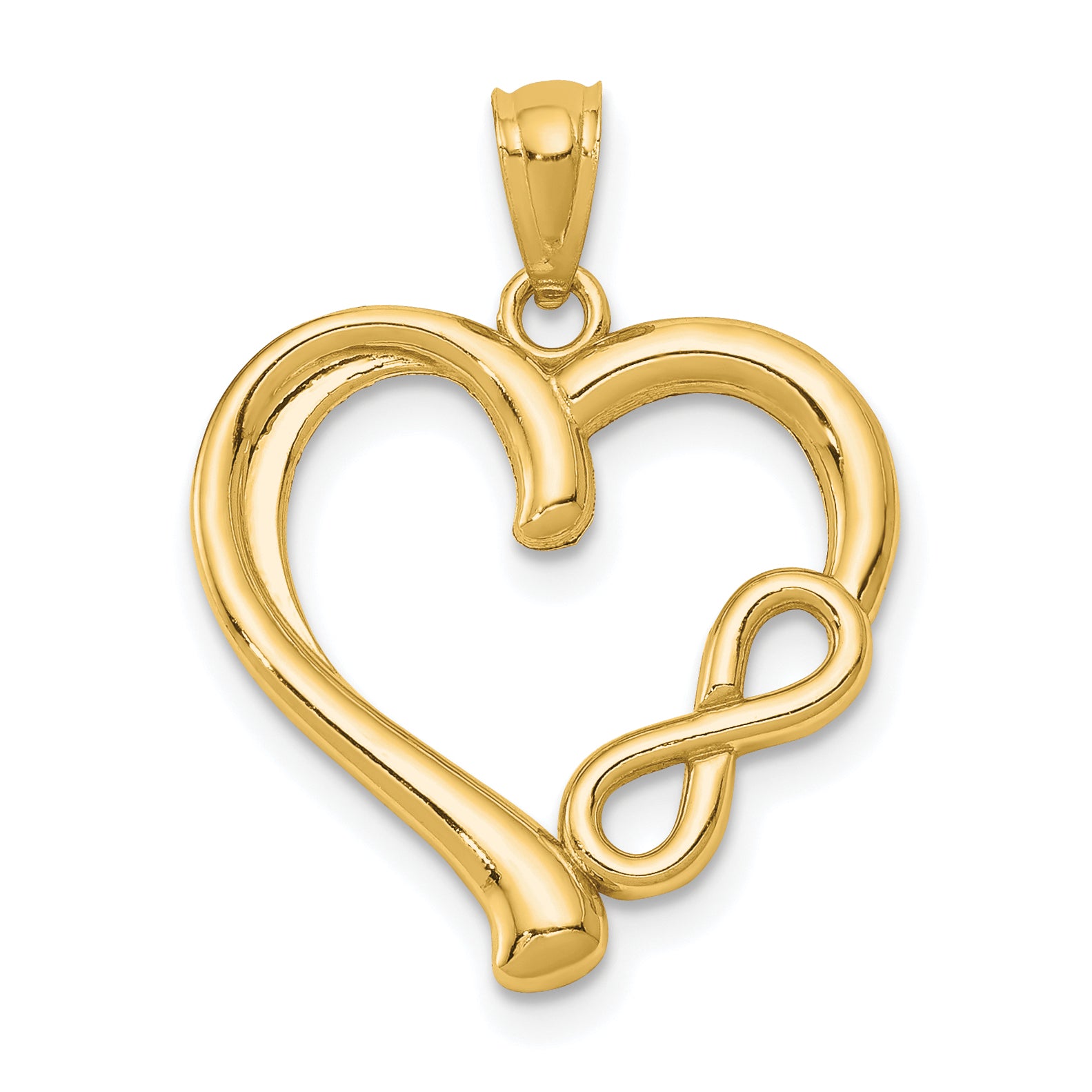 14K Polished Infinity Symbol Heart Pendant