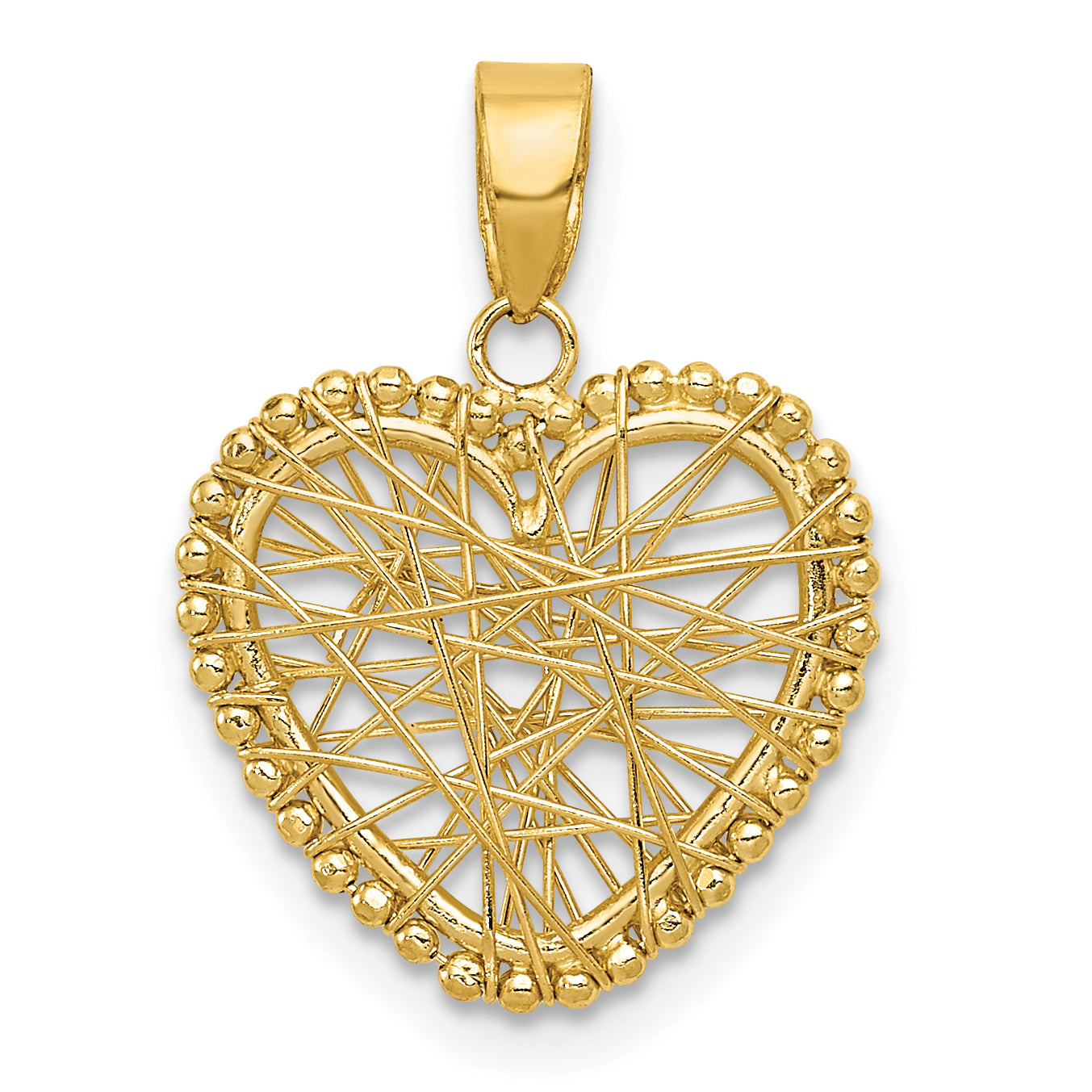 14K Polished Wire Heart Pendant