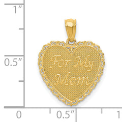 14K Gold Reversible FOR MY MOM/ Thanks For Everything Pendant