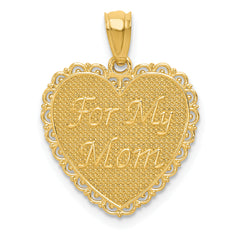 14K Gold Reversible FOR MY MOM/ Thanks For Everything Pendant