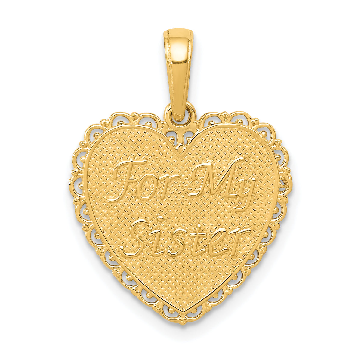 14K Reversible FOR MY SISTER-FRIENDS FOREVER Pendant